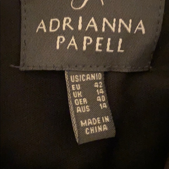 NWT Adrianna Papell Black Blue Flare Belted Dress - Picture 4 of 4